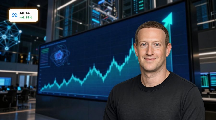 Meta Platforms Muse Spark launch linked to sharp Meta stock surge on high-tech trading floor