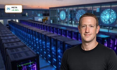 High-tech data center symbolizing Meta AI Strategy infrastructure and GPU investment