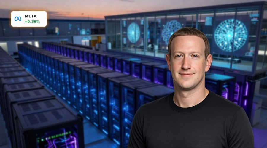 High-tech data center symbolizing Meta AI Strategy infrastructure and GPU investment