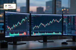 Stylized stock chart reflecting Altria Dividend Strategy cash flow and payout risk.