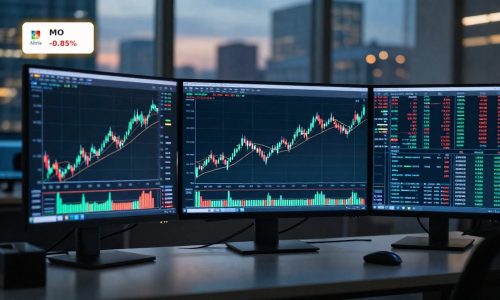 Stylized stock chart reflecting Altria Dividend Strategy cash flow and payout risk.