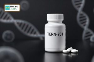 Merck Terns Acquisition visualized with premium TERN-701 oncology drug concept