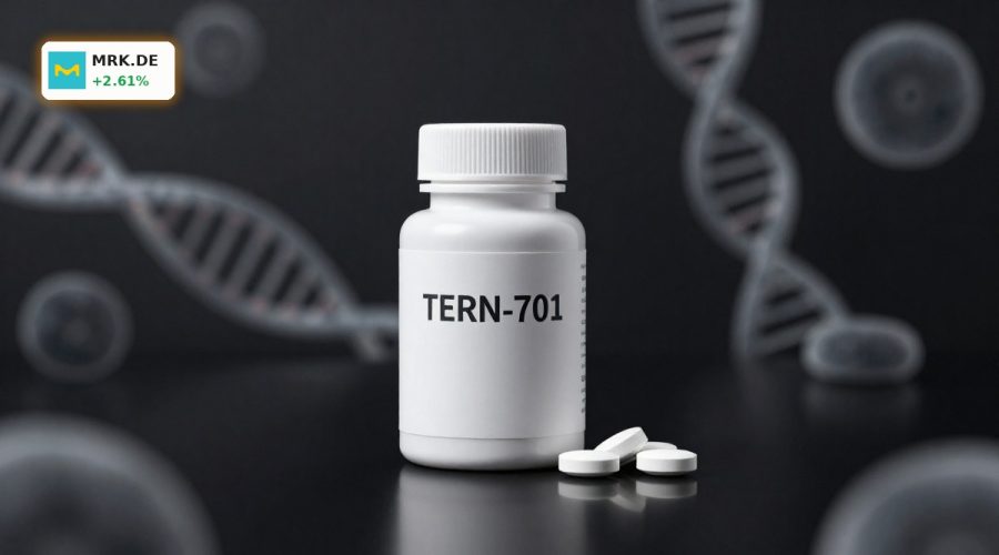 Merck Terns Acquisition visualized with premium TERN-701 oncology drug concept