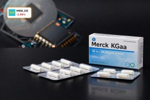 Mavenclad packs under dramatic light symbolizing Merck KGaA Forecast pressure from 2026 patent expiry