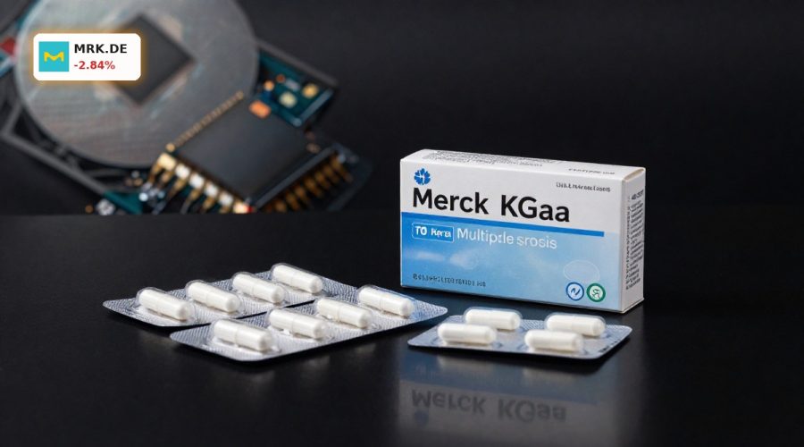 Mavenclad packs under dramatic light symbolizing Merck KGaA Forecast pressure from 2026 patent expiry