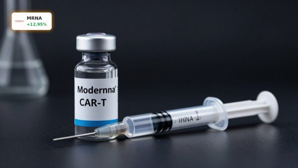 Moderna Strategy highlighted by mRNA vial and syringe tied to in vivo CAR-T pipeline expansion