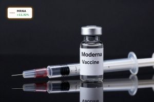 Moderna Patent Settlement boosts outlook as premium mRNA vaccine vial symbolizes cleared legal risks