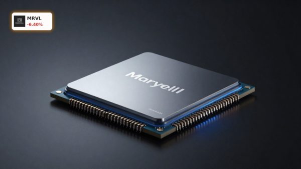 Marvell S&P 500 Inclusion highlighted with AI networking chip and optical interconnect semiconductor product