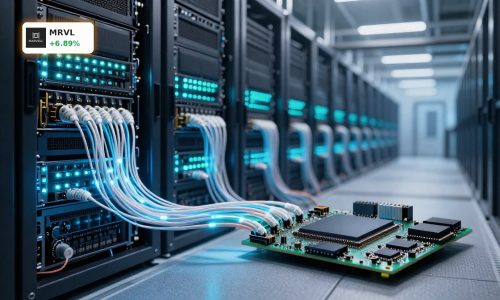 Silicon photonics hardware and AI data center racks highlighting the Marvell NVIDIA Partnership