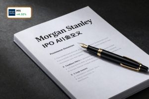 Morgan Stanley IPO concept with premium deal book and pen tied to AI and space underwriting momentum