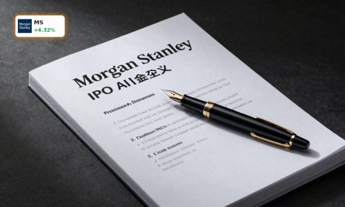 Morgan Stanley IPO concept with premium deal book and pen tied to AI and space underwriting momentum