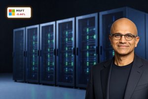 Cutting-edge data center servers symbolizing large-scale Microsoft AI Investments in cloud and OpenAI capacity