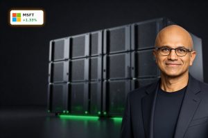Microsoft AI Investment powering advanced data center servers with green energy infrastructure