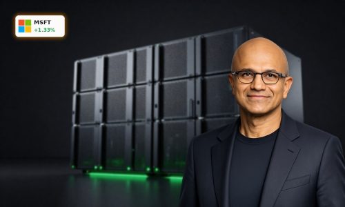 Microsoft AI Investment powering advanced data center servers with green energy infrastructure