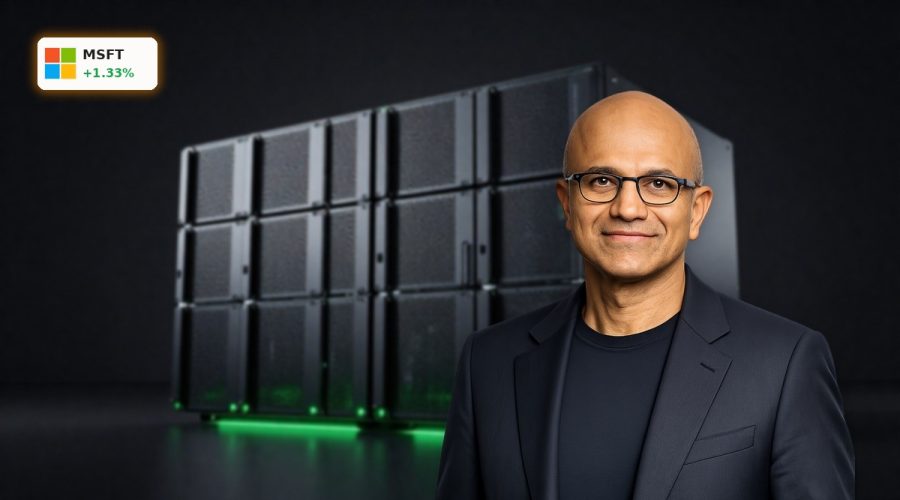 Microsoft AI Investment powering advanced data center servers with green energy infrastructure