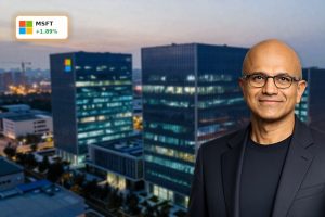 Microsoft AI Strategy visualized through expansive data center and HQ campus reflecting MSFT growth debate
