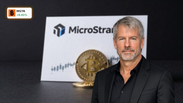 MicroStrategy Capital Strategy with Bitcoin and preferred share instruments on a dark premium financial backdrop