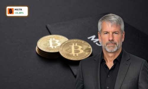 MicroStrategy Bitcoin Strategy concept with Bitcoin stacks and MSTR stock focus