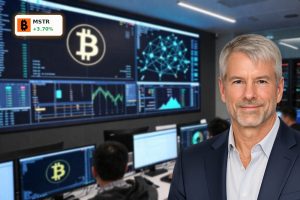 High-end trading and security room illustrating MicroStrategy Bitcoin Strategy with institutional-scale BTC infrastructure.