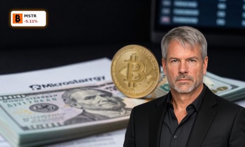 MicroStrategy Convertible Notes concept with Bitcoin coin on corporate bonds