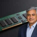 Micron Technology Forecast highlighted by ultra-realistic AI memory chip and HBM module on dark background