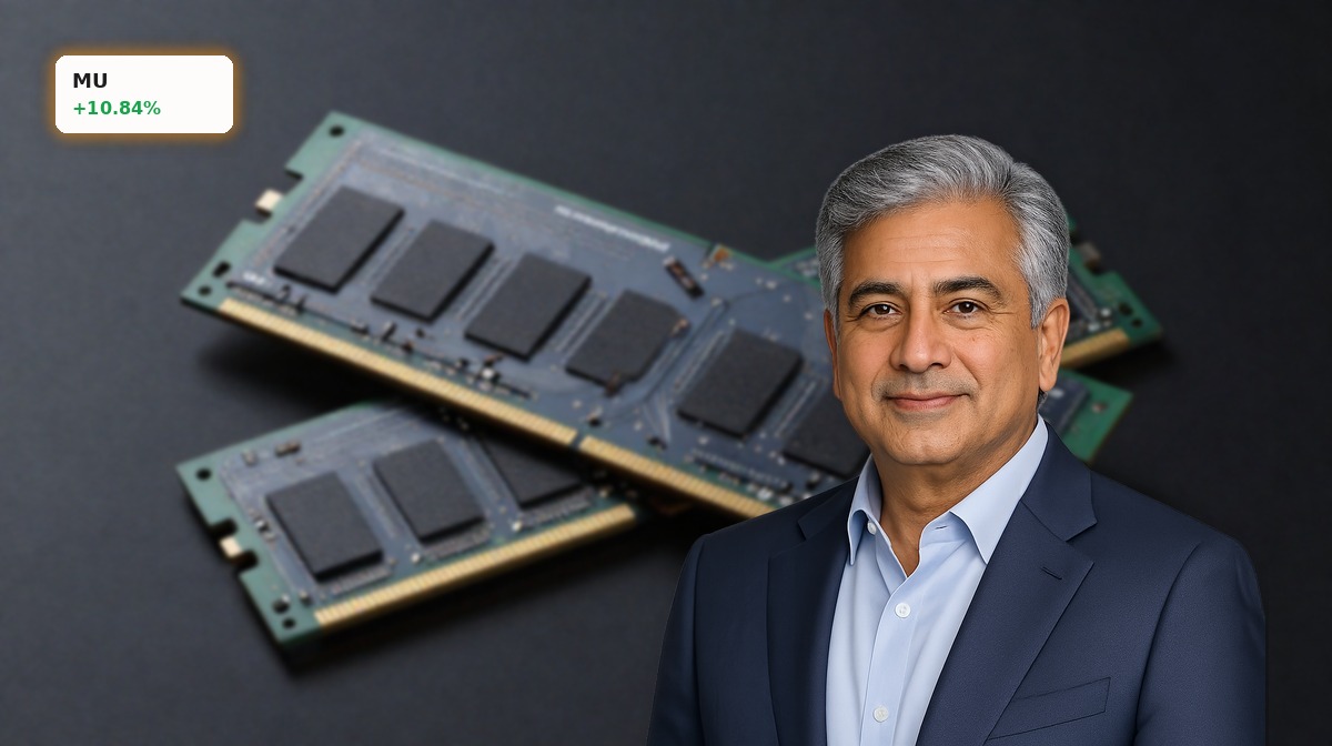 Micron Record driven by AI HBM memory chips and DRAM modules in premium product-focused close-up