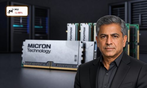 Micron Technology Earnings reflected in premium DRAM and HBM AI memory chips on dark background