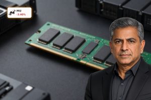 Micron AI Memory Cycle symbolized by premium HBM and DRAM chips amid volatile AI data center demand