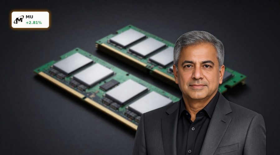 Premium Micron memory chips on dark background highlight AI demand and Micron Forecast debate