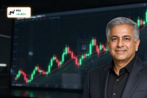 Micron Earnings reflected by a dramatic stock chart amid AI-driven memory boom volatility