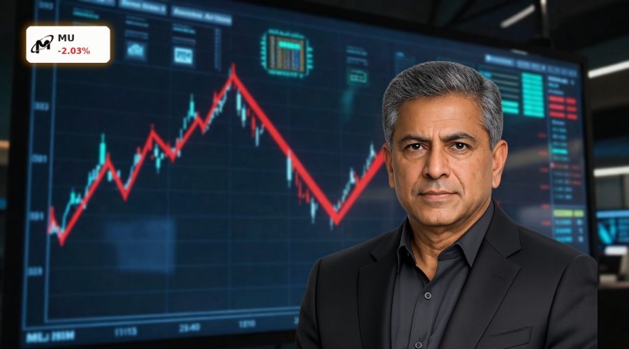 MU stock chart with slight pullback amid strong Micron AI Demand and AI memory growth backdrop