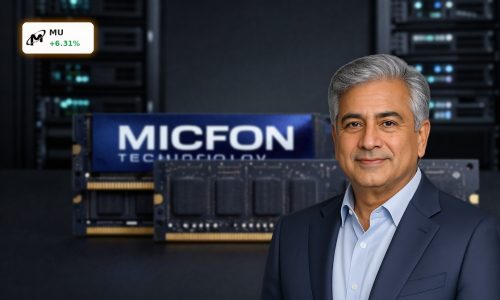 Premium Micron Forecast concept with DRAM and HBM chips tied to AI memory demand