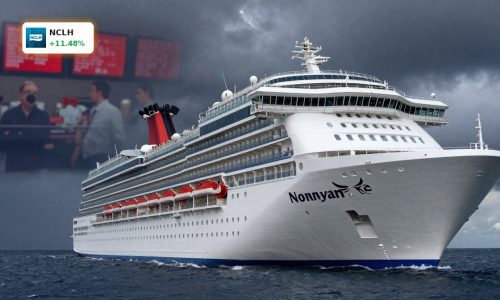 Norwegian Cruise Line ship against stormy sky symbolizing rising Norwegian Cruise Line Debt risk.