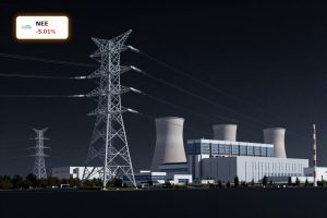 NextEra Energy Acquisition visualized with power lines and data center-focused utility infrastructure