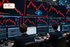 Traders watch sharp selloff amid Cloudflare AI Competition fears on tech stocks.