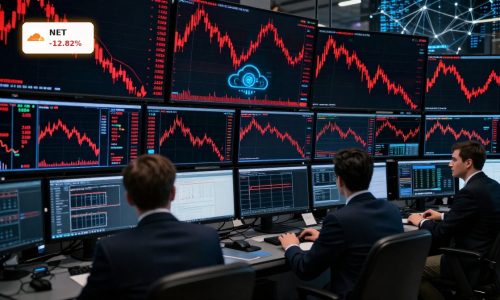 Traders watch sharp selloff amid Cloudflare AI Competition fears on tech stocks.