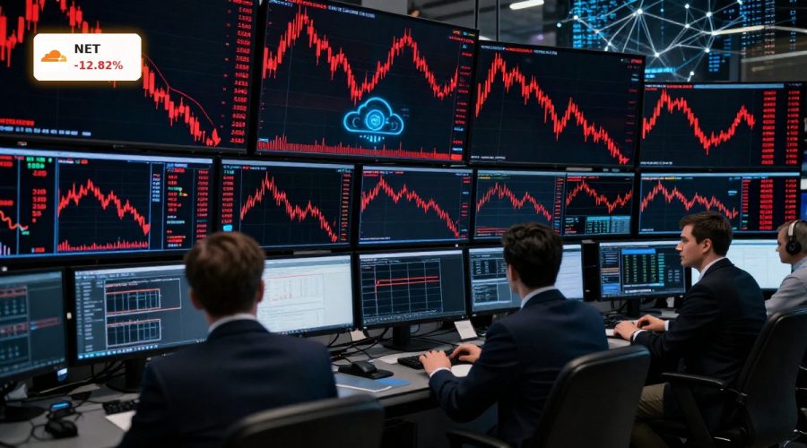 Traders watch sharp selloff amid Cloudflare AI Competition fears on tech stocks.