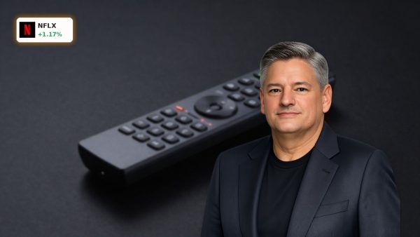 Netflix Merger concept with streaming remote and TV glow, highlighting Netflix buyback shift after merger exit