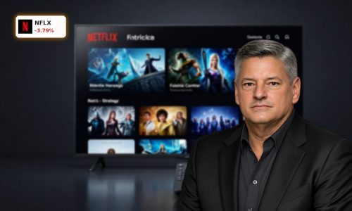 Netflix Strategy highlighted by premium streaming interface and remote in cinematic lighting