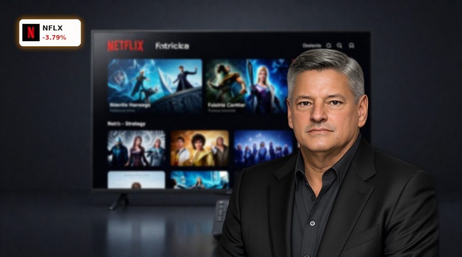 Netflix Strategy highlighted by premium streaming interface and remote in cinematic lighting