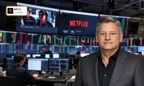 Wall screens with Netflix interface and traders tracking stock data, highlighting latest Netflix Forecast rally buzz