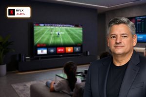NFL game streaming on TV via Netflix Sports Rights with ads highlighting revenue and growth