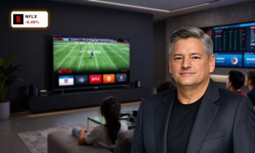 NFL game streaming on TV via Netflix Sports Rights with ads highlighting revenue and growth