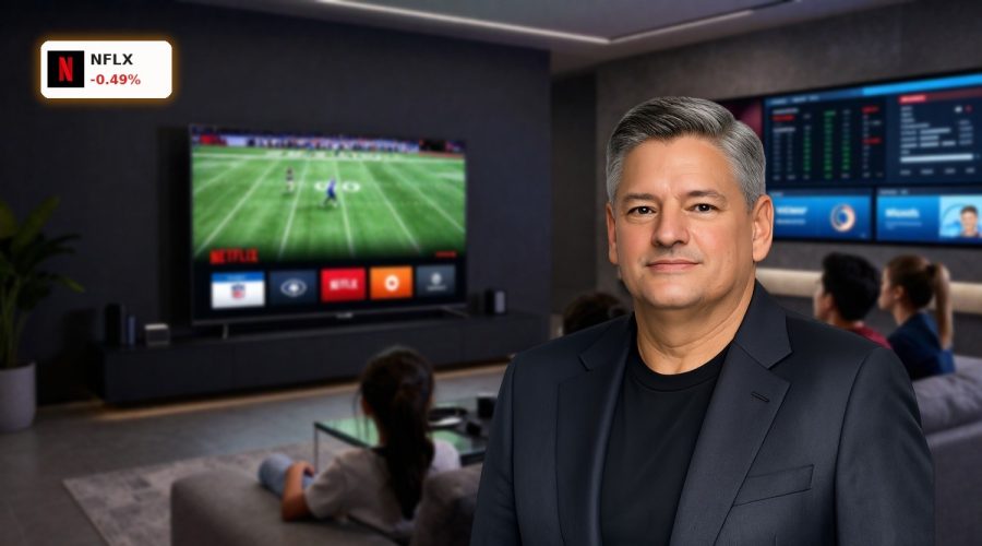 NFL game streaming on TV via Netflix Sports Rights with ads highlighting revenue and growth