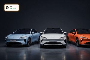 Premium NIO EV lineup under dramatic lighting symbolizing strong NIO Earnings and first GAAP profit