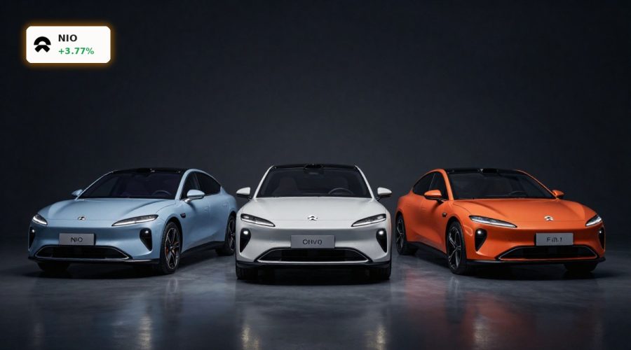 Premium NIO EV lineup under dramatic lighting symbolizing strong NIO Earnings and first GAAP profit