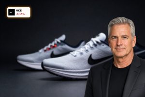 Premium Nike sneaker with dark backdrop symbolizing Nike Forecast turnaround hopes