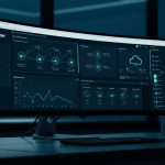 ServiceNow Earnings surge as enterprise AI dashboard displays workflow automation and cloud database metrics.