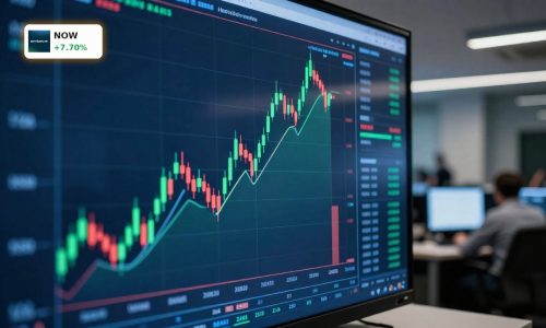 ServiceNow Forecast visualized by a volatile stock chart rebound after analyst target cuts