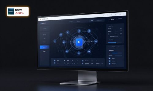 ServiceNow AI Strategy shown as an enterprise AI workflow control platform on a premium dark display
